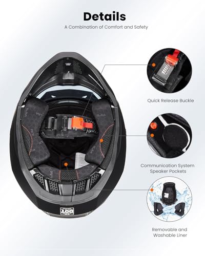ILM Open Face Motorcycle 3/4 Half Helmet for Men and Women,