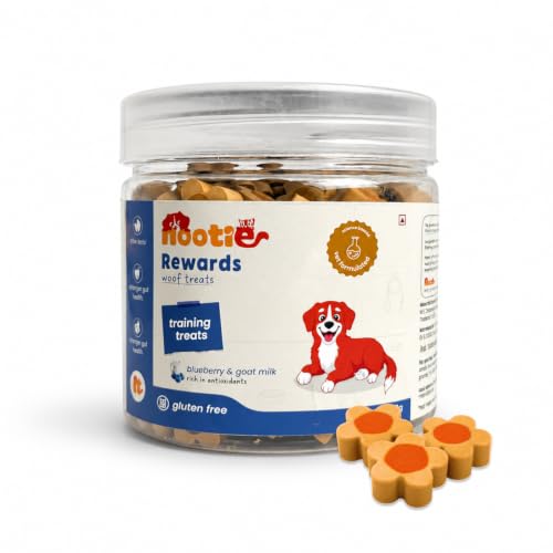 Image of Nootie Gluten Free Treat for Dogs | Fully Digestible Healthy Snack & Training Treat | Complete Dental Care for All Life Stages & Breeds | Real Goat Milk & Blueberry Treats | (220g)