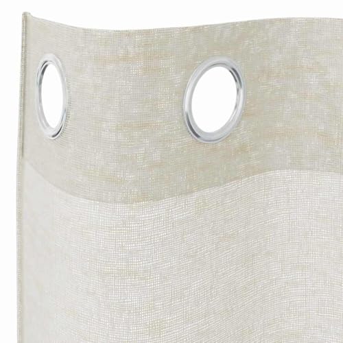 Rideaux en voile contre le vis-à-vis lot de 2 rideaux crème polyester 245x140 cm
