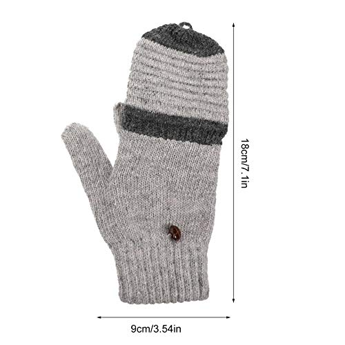 ABOOFAN 1 par de Luvas Conversíveis Dedos de Malha de Inverno Feminino Luvas Conversíveis Flip Top L
