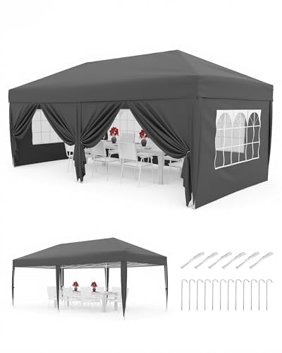 Acekool Carpeta Plegable De 3 x 6 m - Impermeable y Estable - Altura Ajustable, Protección UV 50+ - Tejido Oxford 420D, Estructura De Acero - Fácil De Montar, Ideal para El Jardín y Las Fiestas