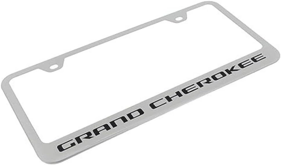 Au-Tomotive Gold, Inc. Officially Licensed Laser Etched Stainless Steel License Frame for Jeep Grand Cherokee (Mirrored)