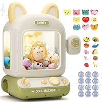 Skirfy Mini Claw Machine for Kids,Mini Vending Machine, Prize Dispenser Toys for Girls and Boys, Electronic Arcade Game for Party Birthdays Includes 32 Mini Toys(Green)
