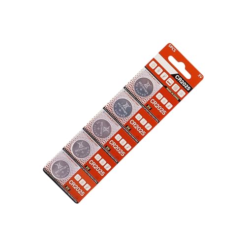 APGLSXY 5 pilas de botón de litio CR2025 de 20 mm de diámetro, tamaño compacto, larga vida útil para pilas de monedas electrónicas