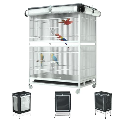 Image of Large Bird Cage Cover - 600D Cage Covers for Night, Good Night Bird Cage Cover for Large Birdcage,Indoors or Outdoors (M)
