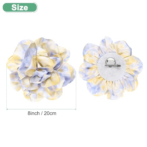 Image of M METERXITY Extra Large Rose Flower Brooches, Lapel Pins Dainty Satin Fabric Big Camellia Oversized Brooch Pin for Women