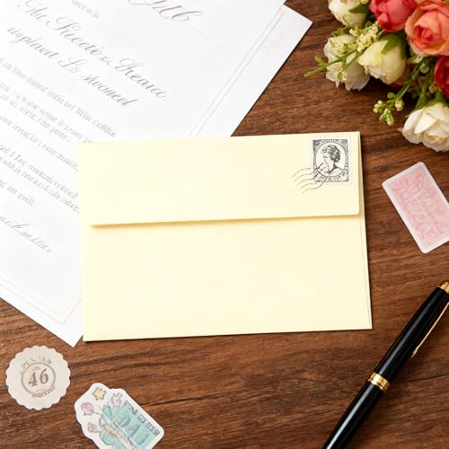 Sobres A7 para tarjetas e invitaciones de bodas color crema de 5x7 pulgadas en pack de 100 6