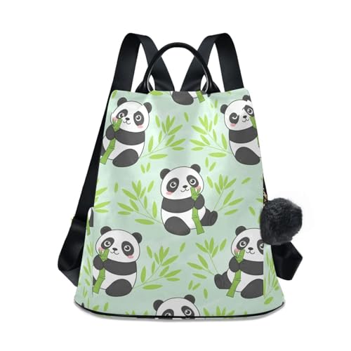Sac à dos femme fermeture éclair motif panda vert cadeau original