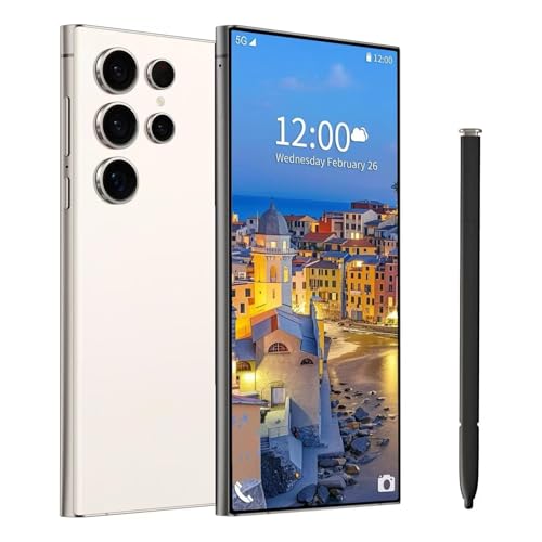 ExAchat C24 Ultra Cell Phone 5G Unlocked Phones with Built-in Pen Android 14 Smartphone 8GB+256GB Storage 6.8