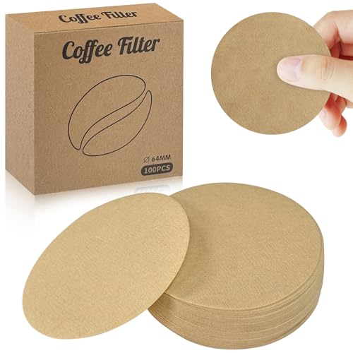 Wosyoodo 600 Pcs Rond Filtre a Cafe Papier, 64 mm Papier Non Blanchis Compatibles pour Cafetières pour Café Compatible avec Machines à Café et Machines à...