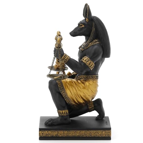 Estatua Resina Dios Anubis Egipcio 7.25 Inch Negro Dorado miniatura 3