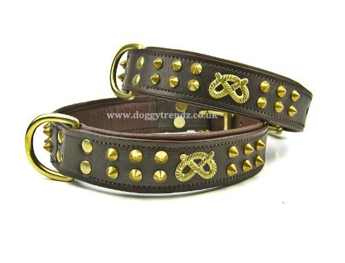leather staffy collars