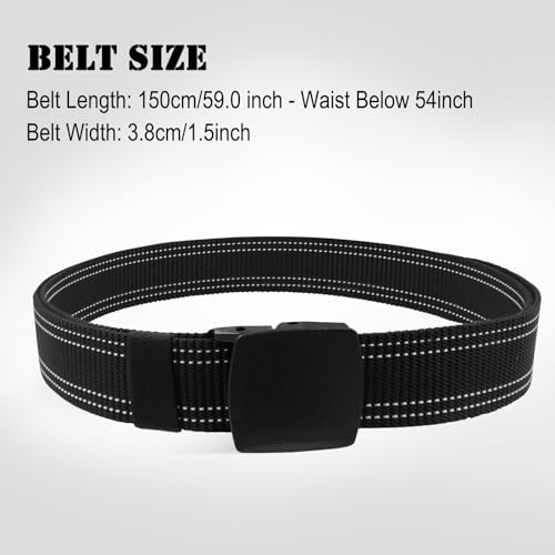 Military Tactical Nylon Mens Belt - Adjustable Web Belts with Non-Metal Buckle for Outdoor Sports, Training, 59 Inches Length2