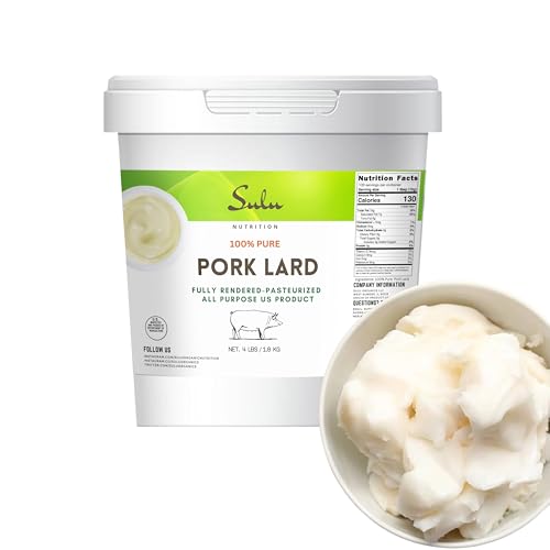 4 LBS Fully Rendered Pork Lard-Ready to Eat-All Purpose-Keto-Paleo Friendly