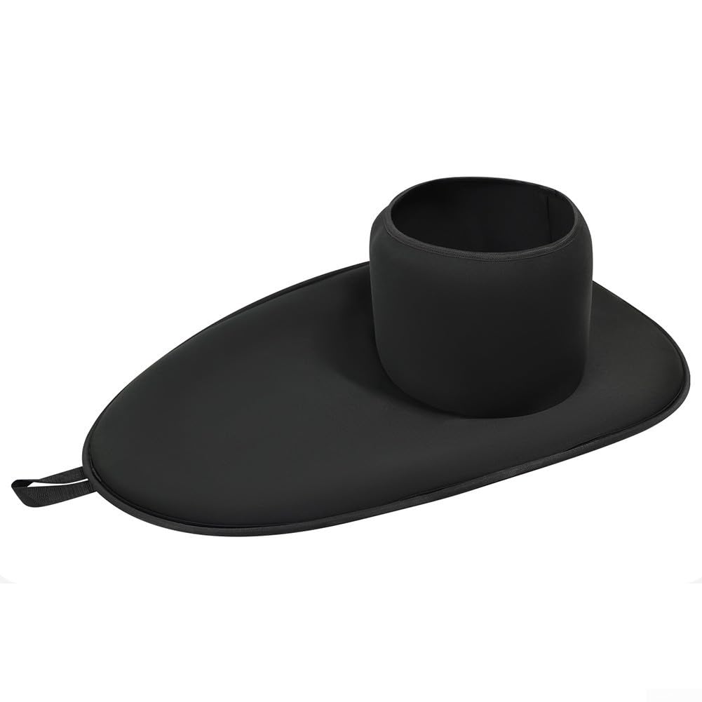 Gonne spray per kayak, impermeabile, copertura in neoprene per canoe pozzetto da 90 x 52 cm, nero