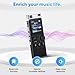 Professional 264GB WUCOTC Digital Voice Recorder - Voice Activated Recorder for Lectures Meetings - 18000 Hours Recording Device with Playback, MP3 Player, Password Protection, Variable Speed, Black