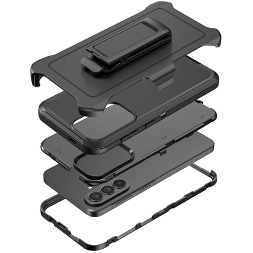 TMIDVFV Compatible with Samsung Galaxy A37 Case, with Belt Clip Holster Heavy Duty Rugged Shockproof Full Body Protection Kickstand Cover for Samsung Galaxy A37 Phone (Black)