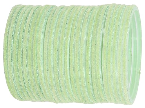 Image of NMII Glass Velvet Bangles Set For Women and Girls | Plain Glass Bangles | Velvet Chudi | Simple Bangles For Women | Stylish Glass Bangles- Set of 24