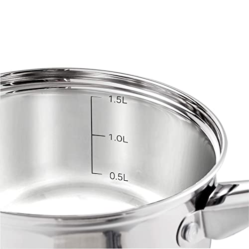Velaze Topfset Induktionsherd, 8-teilig Kochtopf Set mit Antihaft Bratpfanne, Topf Set Induktion mit Glasdeckel, Edelstahl Töpfe Set für alle Herdarten und für verschiedene Kochbedürfnisse – Bild 5