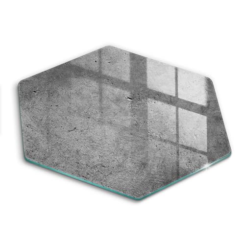 Planche à Découper Hectagonale 40cm Texture Pierre Béton Wallfluent Cuisson