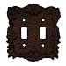 Rustic Brown Cast Iron Double Switch Cover Plate