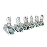 SINOCMP BSPP 6 Pack Hydraulic Swivel Run Tees Connector Tester Coupling Set for Excavator Construction Machinery Hydraulic System