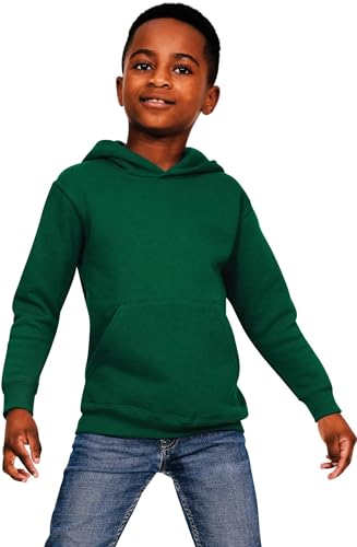 LE11 Children's Unisex Hooded Sweatshirt/Hoodie (UK, Age, 7 Years, 8 Years, Regular, Forest Green)