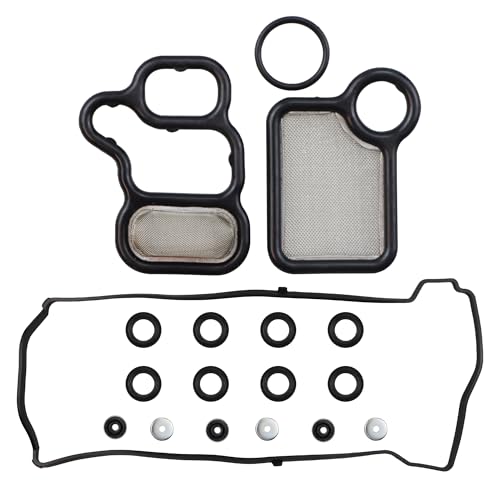 Image of Valve Cover Gasket set VS50614R & Gromets & Spark Plug Tube Seals& VTEC Solenoid Gasket Compatible with Honda Accord /Civic /CR-V /Element /Crosstour, Replacement for Acura RDX, RSX, TSX