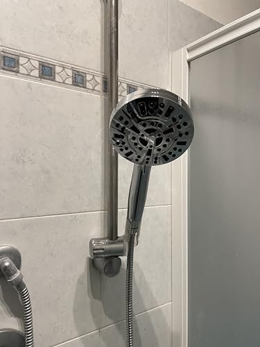 Soffione doccia ad alta pressione con 10 getti d'acqua regolabili, filtro purificante integrato e facile da montare, soffione doccia a risparmio idrico per tutta la famiglia (9 l/min)