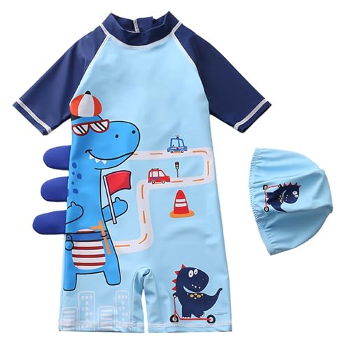 Maillot de bain garçon grande taille à manches longues avec capuche protectrice