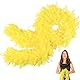 POPOYU Gelb Federboa,Boa für Damen und Mädchen,80g 2m/6.6ft Natürliche Truthah Feder-Boa,Gelb Federboa Halt für Straßenfasching,Geburtstagsfeier,Konzert,Karneval,Tischdeko, Halloween,Weihnachtsfeier