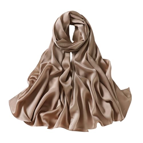 Lina & Lily Women's Silky Satin Scarf Shawl Wrap for Wedding Evening Dress (Camel)