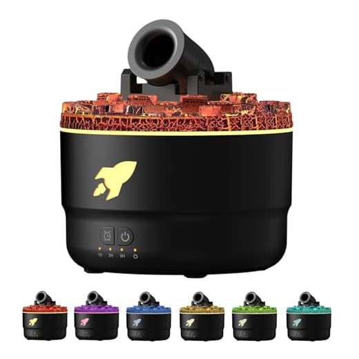 Ruiqas Cannon Difusor de Aceite Esencial Difusor Cool Mist Humidificador con 7 Luces de Color y Temporizador de Apagado Automático Sin Agua,200ml Negro