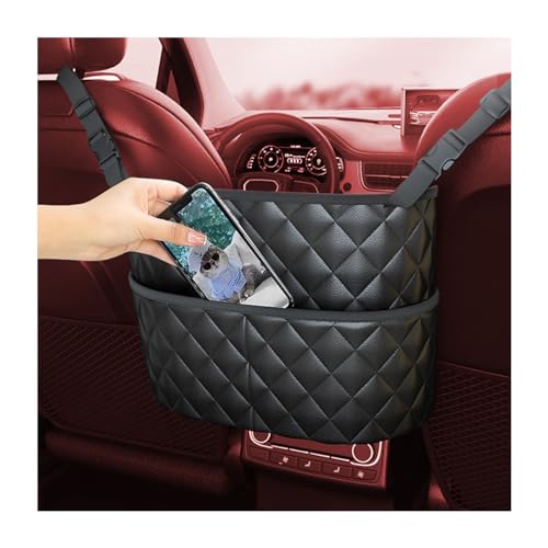 JNNJ Aufbewahrungstasche Zur Zwischen Autositzen, Autositz Leder Lederhandtaschenhalter für Geldbörsen Telefon, Autositz-Rückenlehne Taschen Hängende Handtaschenhalter