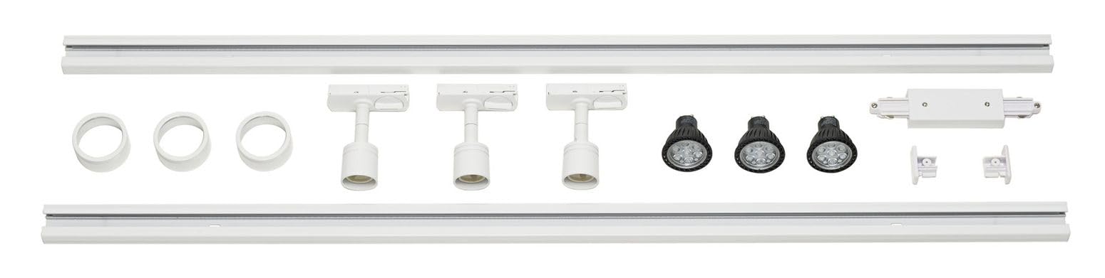 SLV Puri 1 Phasen-Hochvolt Set, Aufbau Schiene, Stromschienen System, dreiflammig, Weiß