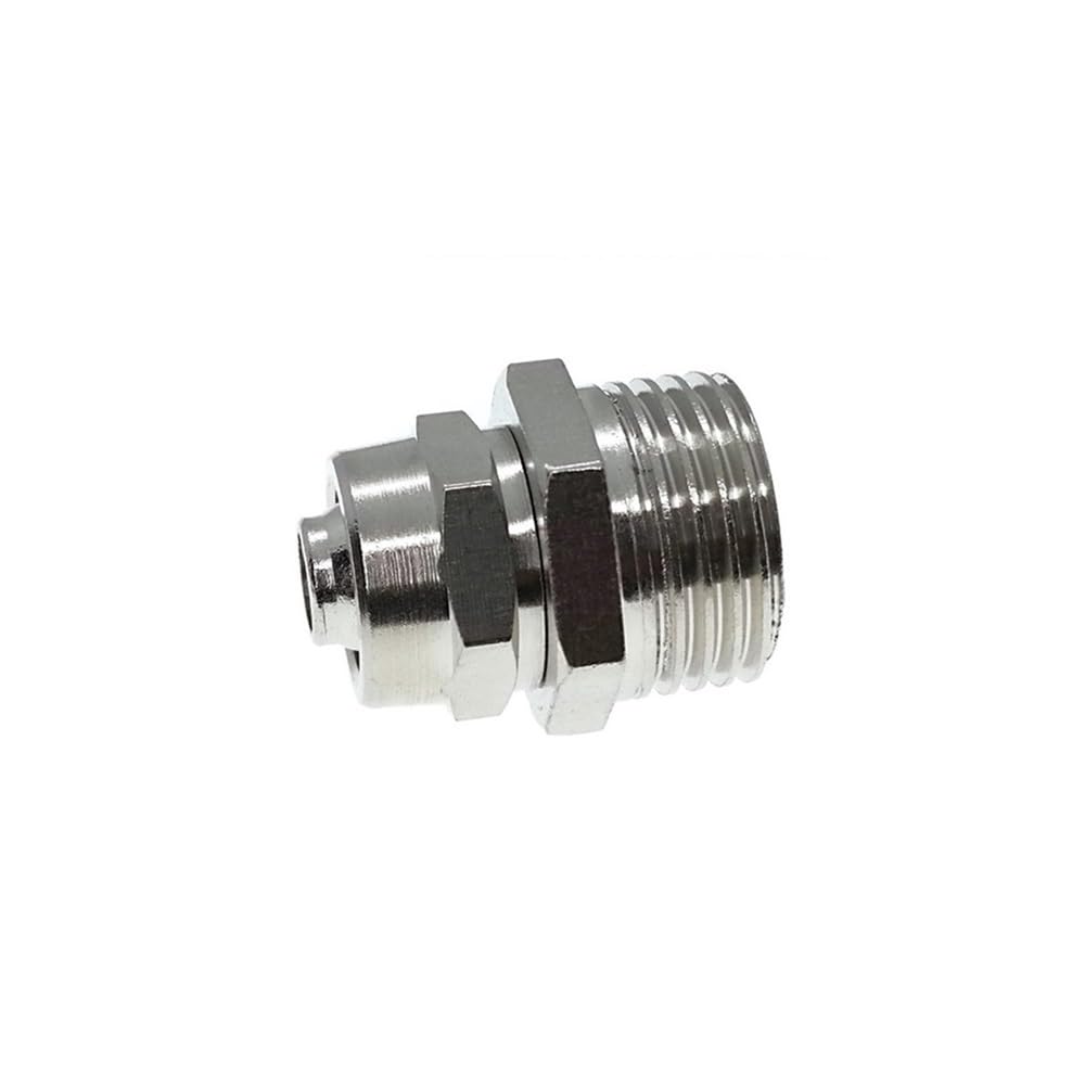Tube Union Coupler Copper Nickel Plated Pneumatic Hose Fitting, Quick Fit Pipe Coupling, Male Thread Air(4MM*M5)