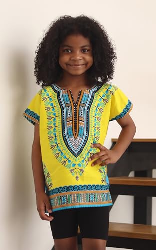 DA'IKI Dashiki Cotton Childs Shirt African Tribal Kaftan Childrens Unisex Boys Girls4