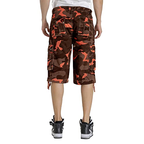 Dgwz Mens Cargo Shorts Multi Pockets Twill Cotton Relaxed Fit Outdoor Camo Cargo Short For Men #TOP4