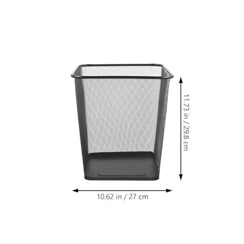 Image of NUOBESTY Mesh Garbage Can Matal Mesh Wastebasket Mesh Trash Bin Mesh Dustbin Square Mesh Wire Waste Bin for Home Office Dorm Kitchen