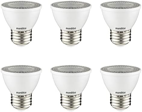SUNLITE 40983-SU LED PAR16 Short Neck Recessed Spotlight Bulb 7 Watt, (60W Halogen Replacement), 500 Lumens, Medium (E26) Base, Dimmable, ETL Listed, 6 Pack, 2700K Warm White