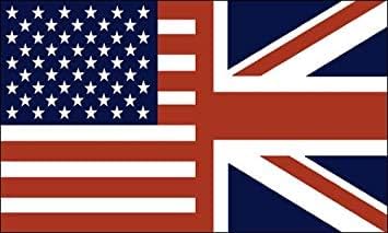 VINTAGE COLORS Half USA/Half UK Flag Sticker american union jack