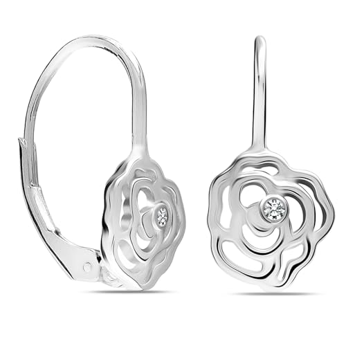 Image of TRUESILVER ACPL 925 Sterling Silver BIS Hallmarked Designer Drop & Dangle Leverback Earrings for Women