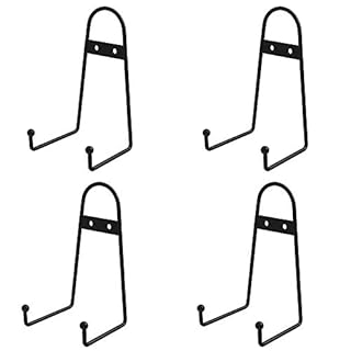 6 inch Medium Black Metal Wall Mount Display Easel Plate Hanger Vertical Plate Stand Holders Picture Frame Stand for Wall