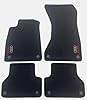 ASC Tappetini Auto Compatibili con Audi A4 B9 Berlina/Sportback 2015-2024, Velluto Grigio Scuro, Formato Originale, 2 Loghi Ricamati