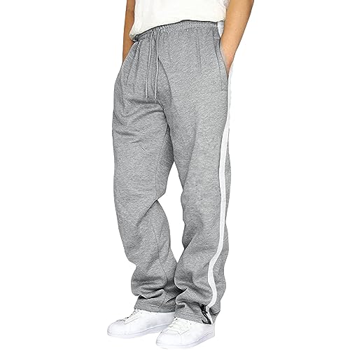 Pantalon joggeur en coton homme grande taille ample sport d'automne et patchwork color block
