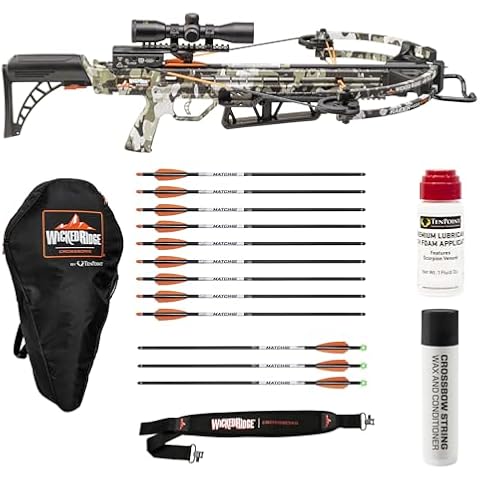 Wicked Ridge by TenPoint Raider 400 De-Cock Crossbow Bundle, Peak XT - 400 FPS - Includes Rope-Sled Cocking Device, Lighted 3X Pro-View Scope, Accessory Kit & Soft Case Cover