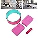 BowyTrading 4pcs Yoga Fitness Set, Yoga Wheel Yoga Block Stretch Belt, Premium ABS EVA Material, Pink Yoga Accessories for Back Pain Relief Stretching Exercise, Includes 1 Wheel 2 Blocks 1 Bel