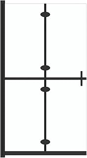 vidaXL Foldable Walk-in Shower Wall with 43.3" x 74.8" Transparent ESG Glass and Aluminum Frame - Space Saving and Easy to Clean