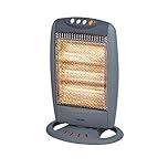 Warmlite 3 Bar Halogen Heater with Carry Handle, Safety Tip-Over Switch, 1200W, Grey, WL42005