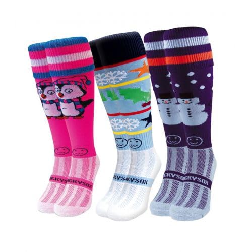 WackySox Christmas Cheer - Paquete de 3 pares de calcetines deportivos hasta la rodilla